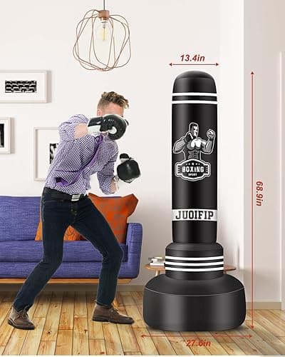 Freestanding Punching Bags for Adults - 175cm Heavy Punching Bag with Stand - Men Standing Boxing Bag Inflatable Kickboxing Bag for Training MMA Muay Thai Fitness thumbnail 3