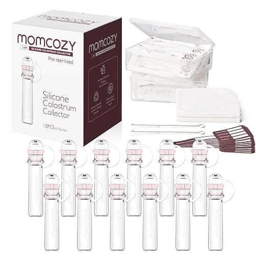 Momcozy Colostrum Collector Reusable Breast Milk Collector with Storage Case and Cotton Wipe, Portable Colostrum Container BPA Free, Multi-Use Collector 5ml-12pcs - Image 1