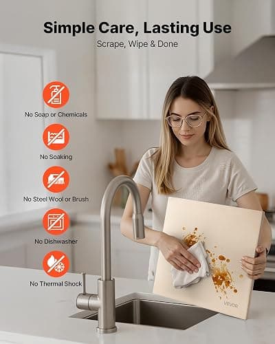 VEVOR Pizza Stone, 16 x 14 in Rectangular Cordierite Pizza Stone, Extra Large Baking-Stone with Scraper, 0.6 in Thick Heat-Resistant Cordierite, for Kitchen Oven, Baking Bread & Pizzas, BBQ Grilling thumbnail 7