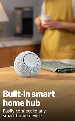 Amazon Echo Dot Max (newest model), Alexa speaker with rich room-filling sound that automatically adapts to your space, smart home hub, and Alexa + Early Access, Glacier White thumbnail 5