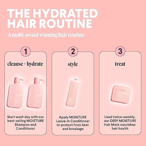 MONDAY HAIRCARE Moisture Shampoo + Conditioner Set for Dry, Coarse, Stressed, Frizzy Hair, Made with Coconut Oil, Rice Protein, Shea Butter and Vitamin E, All Natural, 12 fl oz (Pack of 2) thumbnail 6