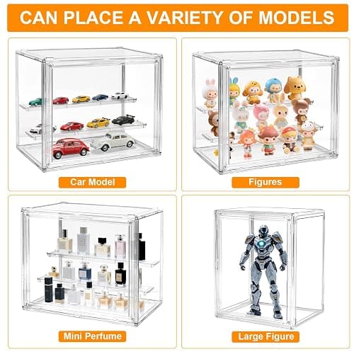 Acrylic Display Case for Collectibles Clear Display Box for Figures with Magnetic Door, Stackable Design, Dustproof, Miniature Display Shelf for Action Figures,Display Box Display Case(1PCS) thumbnail 4