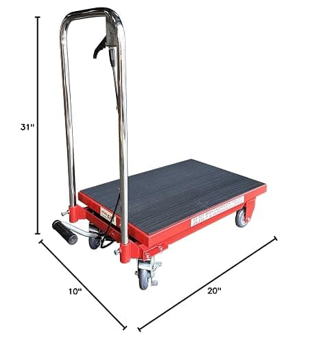 Hydraulic Lift Cart, 500 Lb. Capacity, 28" x 18" Platform, 9.25" to 28.5" Lift Height, 98lbs Net Weight, Pake Handling Tools (500lbs) - 500lbs Shining Handle thumbnail 10