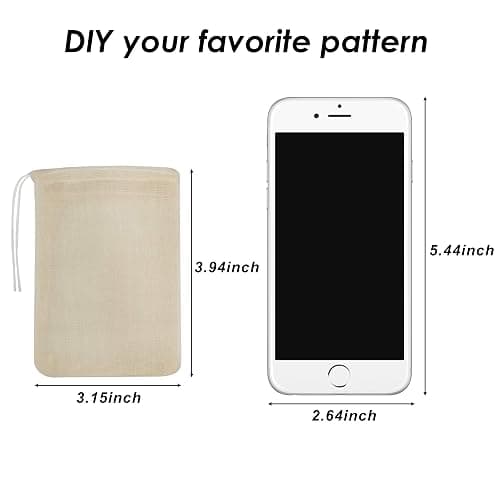 Tea Filter Bags, 50 Pack Housim Reusable Cotton Tea Bags Empty Unbleached Strainer Filter Bags ECO Friendly Tea/Herb Brew Bags Loose Leaf Tea Infuser for Home Office Travel (3.1 x 3.9Inch) thumbnail 2