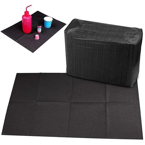 Hisight Disposable Dental Bibs Sheets Cloths, Tattoo Table Covers Clean Pad,Underpad Hygiene Personal Tattoo Bib Waterproof Tattoo TableCloth Tattoo Supply Sheet, 125pcs13 X 17" (Black) (125 Pcs) - Image 1