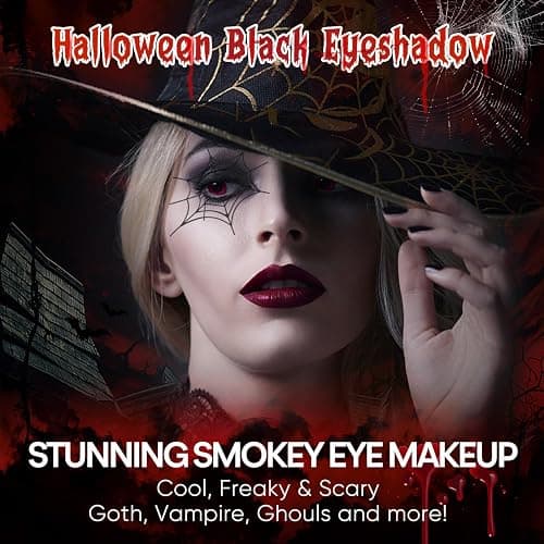 Black Grey Smokey Eyeshadow Palette Matte Black White Gray Silver Smoky Eye Shadow 9 Colors Eyeshadows Eye Makeup For Goth Look -9Black thumbnail 3
