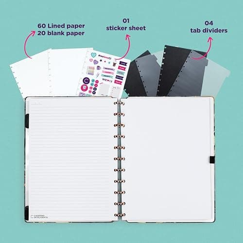 CREATE A NOTEBOOK Discbound Premium - Plan, Organize, Customize, and Create with Ease. For Work Meetings, School, Journal, or Daily Use 80 Pages (Golden Love LARGE 7.87 in x x 10.82 in) thumbnail 4