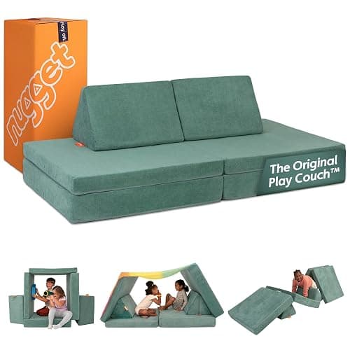 Nugget - The Original Play Couch for Kids - Modular Foam Children's Sofa for Playroom, Imagination, & Creative Open Ended Play - Washable & Convertible Playroom Furniture, Seamonster - Image 1