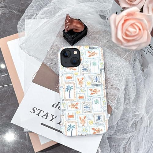 Case for iPhone 15,Fits Frosted Case Design for Girl Women,Coastal Fish Summer Cute Stamp thumbnail 6