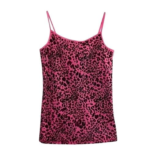 MANGMAO Striped Cropped Top Y2k Leopard Print Spaghetti Strap Tops Emo Grunge 2000s Cheetah Top Women Vintage Camisole - Image 1