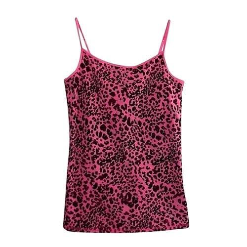 MANGMAO Striped Cropped Top Y2k Leopard Print Spaghetti Strap Tops Emo Grunge 2000s Cheetah Top Women Vintage Camisole