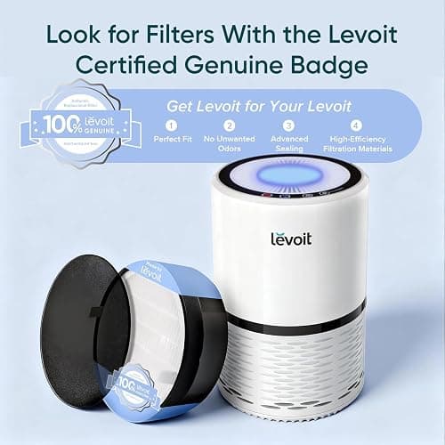 LEVOIT Air Purifier for Home, AHAM VERIFIED, High-Efficiency Filter for Smoke, Dust, Pollen, and Odors in Bedroom, Office, or Nursery, Optional Night Light, Quiet Operation, LV-H132, White thumbnail 9