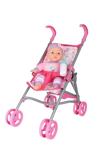 Dream Collection, Baby Doll Care Gift Set with Stroller - Lifelike Baby Doll and Accessories for Realistic Pretend Play, Posable Soft Toy - 12” thumbnail 3