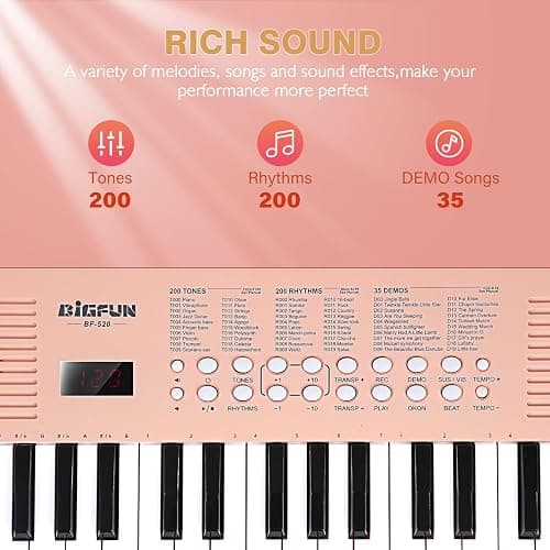 Raimy Kids Keyboard Piano with Two Speakers, 37 Keys Electric Music Instruments Piano Keyboard with Mic, Early Education Music Toddlers Children Toys Gifts for 3 4 5 6 7 8 9 10 11 12 Years Old Girls thumbnail 2