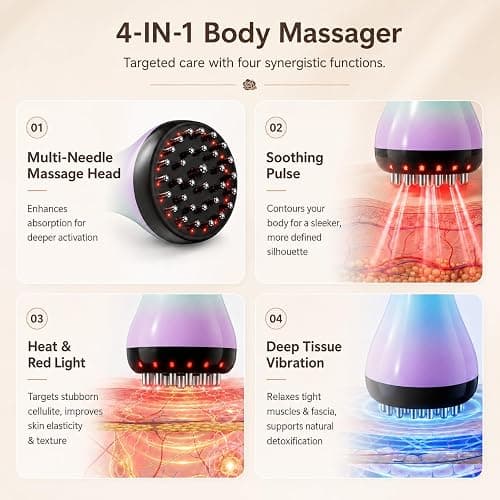 Lymphatic Drainage Massager & Anti Cellulite Massage Tool - Helps Reduce the Appearance of Cellulite and Stretch Marks, 4-in-1 Body Sculpting Machine with Heat, Light, Vibration & Microcurrent thumbnail 2