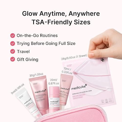 medicube PDRN Glow Essentials Kit, Mini Skincare Travel Set, 5-Step Routine thumbnail 6
