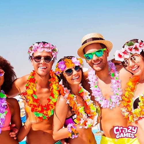 25 Count Hawaiian Leis Set Necklace Bulk for Kids & Adults – Tropical Luau Flower Lei Necklaces, Multicolor Party Favors for Hawaii Decor Birthday, Beach Wedding, Easter Parties & Holiday Decorations thumbnail 2