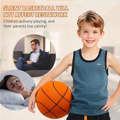 Silent Basketball, Dribble Dream Silent Basketball and Hoop Set, Foam Basketballs No Noise, Silent Ball Dribbling Indoor, Training Ball for Indoor Activities (No.5-25.3") thumbnail 5
