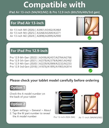Harvopu for iPad Air 13 Inch & Pro 12.9 Case with Keyboard - Multi-Touch Trackpad, 7 Colors Backlit, Detachable Keyboard Cover for iPad Pro 12.9 (6th, 5th, 4th, 3rd gen), Air 13 M4/M3/M2,Pine Green thumbnail 2