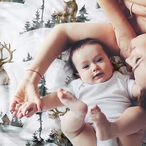 Baby Blankets for Boys and Girls, Deer Super Soft Nursery Minky Blanket for Newborn Baby, Double Layer with Dotted Backing, Essentials Receiving Bed Throw Blanket Crib Shower Gifts, 30 x 40 Inch thumbnail 8