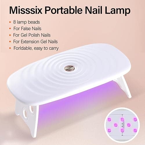 Misssix Short Almond Gel x Nail Tips Kit, 504Pcs Pre Etched Clear Fake Nails, Full Cover False Nail 9-in-1 Gel Glue and Portable Mini U V Nail Lamp for Women 12 Sizes thumbnail 5
