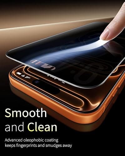 Smeliev for iPhone 17 Pro Max Privacy Screen Protector, 3 Pack, [Anti-spy] [Micro-curved Edges] 9H+ Hardness Tempered-Glass Privacy Screen Protector, Case Friendly, 6.3 inch thumbnail 7