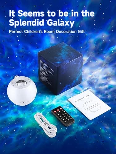 One Fire Galaxy Projector for Bedroom Christmas Gifts for Teen Boys Gifts Women Gifts for Teenage Girls 15 Colors+ 15 White Noise+ Bluetooth Star Projector Night Light for Kids Room Decor Lava Lamp thumbnail 9