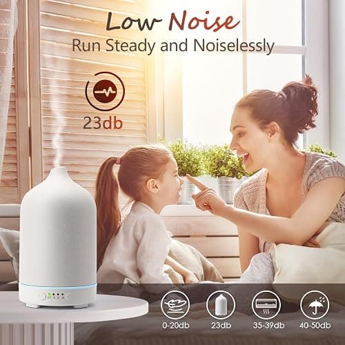 Diffuserlove Ceramic Diffuser 250ML Essential Oil Diffusers Aromatherapy Essential Oil Diffuser for Room Air Diffuser for Home Bedroom Stone Diffuser (White Big Size 250ml) thumbnail 6