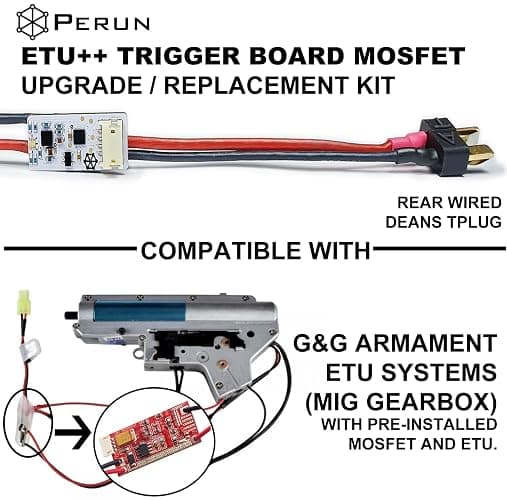 Perun Mosfet Upgrade for AEG Airsoft Rifle V2 Tokyo Marui Gearbox V3 and G&G ETU Gearbox Upgrades - Programmable Fire Modes, Precocking, DMR Mode thumbnail 3