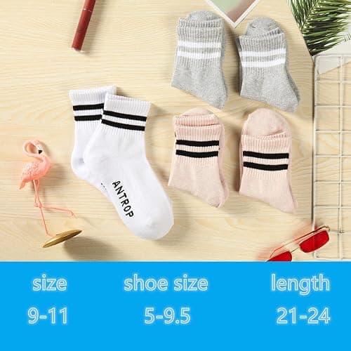 Antrop Quarter Crew Cotton Heel Tab Athletic Running Cushion 6 Pairs Socks, White, 9-12 thumbnail 3