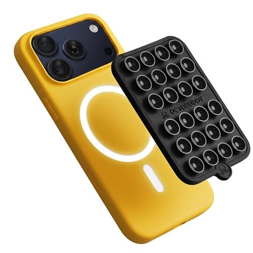 OCTOBUDDY Magnet - Dual Magnetic & Suction Phone Mount - Magnetic-Compatible Silicone Mobile Holder - Hands-Free Selfies & Videos - Content Creator Accessory - 2.6″ x 3.9″, Empire Strikes Black - Image 1