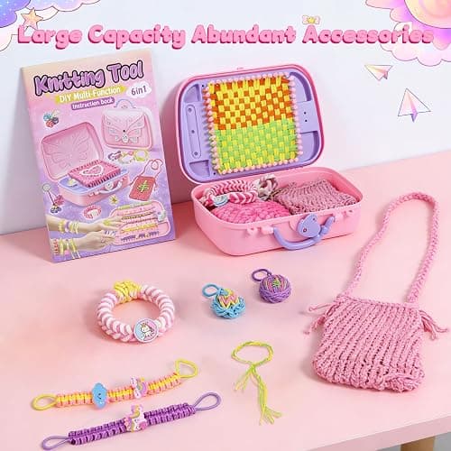Rubber Band Bracelet Kit for Kids, Loom Bracelet Making Kit, Friendship Bracelet Kit, 400+ Pcs DIY Craft Kit for Girls Ages 6-12, Weaving Loom Set with Case, Beginner Bracelet Maker for Teens Adults thumbnail 5
