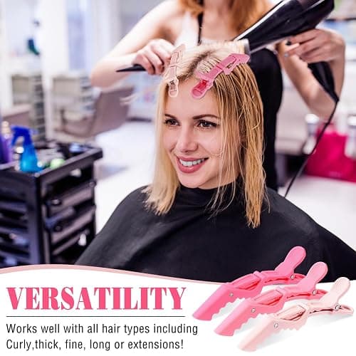 Havawish 12 Pcs Alligator Clips for Hair Styling Matte Alligator Crocodile Clips for Women Hair Sectioning(Pink) thumbnail 4