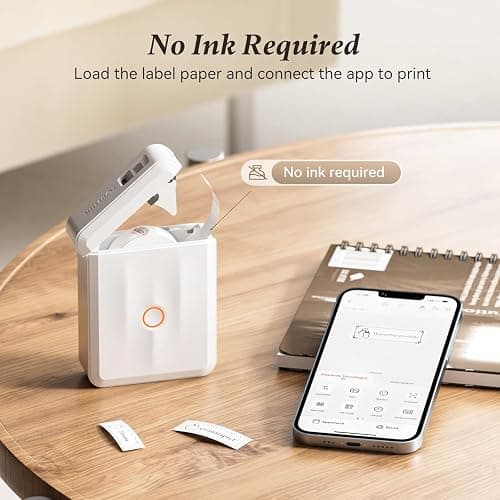 NIIMBOT D110 Mini Label Maker Machine, Bluetooh Thermal Label Printer Inkless Sticker Printer, Custom Labels with App Waterproof Lables Great for Kitchen, Home, Offfice, School Organization thumbnail 2