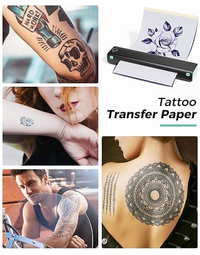 Phomemo Tattoo Stencil Printer, M08F Bluetooth Thermal Tattoo Printer with 10pcs Transfer Paper, Compatible with Phone/Tablet/PC, Tattoo Supplies for Tattoo Artist & Beginner, Black & Green thumbnail 8