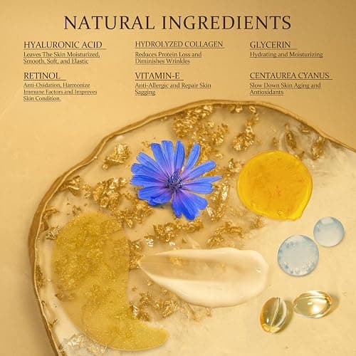 YOYORY Hydrogel Eye Patches for Dark Circles, Puffy Eyes & Wrinkles - Collagen & Hyaluronic Acid Infused Under Eye Masks, Hydrating Firming Care, Fine Lines,Eye Bags Reduction (60 Pcs) Gold thumbnail 7