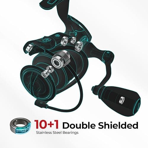 Piscifun Viper X Spinning Reels, Carbon Fiber 33LBs Max Drag, 10+1 Shielded BB, Saltwater Freshwater Spinning Fishing Reel, 5.2:1/6.2:1, 500, 1000, 2000, 3000, 4000, 5000 Series thumbnail 5