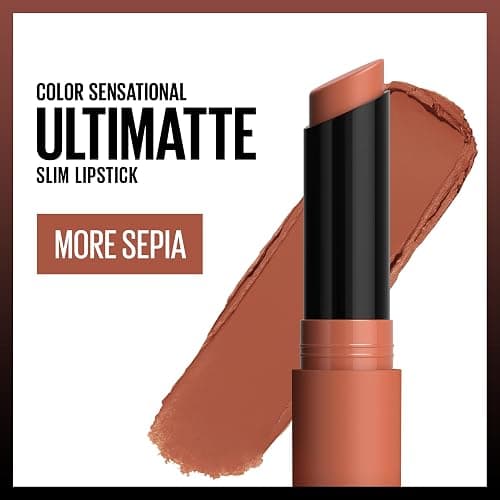 Maybelline Color Sensational Ultimatte Matte Lipstick, Non-Drying, Intense Color Pigment, More Sepia, Mid-Tone Camel, 1 Count thumbnail 2