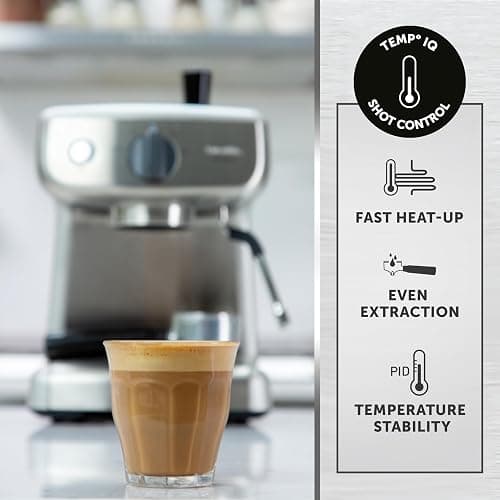 BREVILLE Barista Mini Espresso, Latte and Cappuccino Coffee Machine 2L Water Tank Milk Frother 15 Bar Italian Pump Stainless Steel [VCF125] thumbnail 3