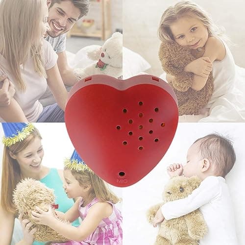 1 Pack, Inventiv 60 Second Voice Sound Recorder Module for Plush Toy, Stuffed Teddy Bear Animal Recordable Heart, Record Custom Messages (Red) - Red - 1pack thumbnail 4