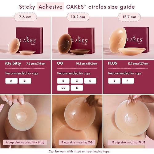 CAKES Body® sticky Circle Nipple Covers for Women - The Viral Sticky Boobs With an Adhesive-free nip nook™ thumbnail 5