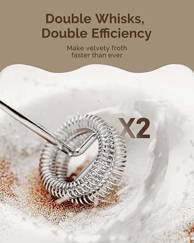 Maestri House Rechargeable Milk Frother, LunaFro Mini with Detachable Wand | Dual Spring Whisk Head Electric Coffee Frother Foam Maker, Compact Drink frother Handheld for Lattes, Cappuccino, Matcha thumbnail 5