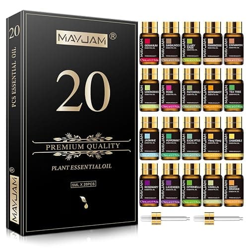 MAYJAM 20 Pcs Pure Essential Oil Gift Set, Essential Oils for Diffusers for Home, Aromatherapy Oils for Diffuser, Humidifiers, Gift for Friend (5ML) - Image 1