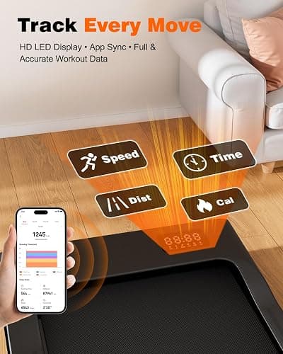 Superun Raceable 6% Incline Walking Pad with App Control, Under Desk Treadmill for Smart Devices MAX 12KM/H Foldable Treadmill, Max 136KG 159KG Suitable for Heavy People, Door to Door Delivery thumbnail 8