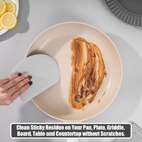 Sapid Flexible Curved Edge Silicone Bowl Scraper(5.98"x4.3"), Food Grade Dough Scraper for Baking Sourdough Bread, Cake, Multipurpose Kitchen Dish Scrapers, Easy to Clean (1, Gray) thumbnail 6