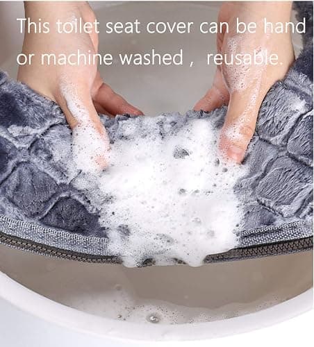 WDSHCR Toilet Seat Cushion - Soft, Thicker, Warmer Washable Covers with Zipper - Home Reusable (Gray) thumbnail 6