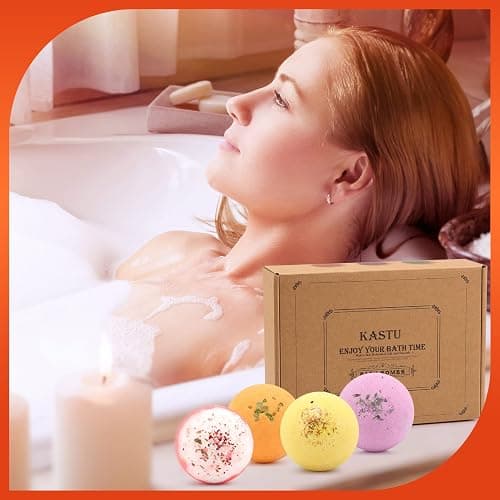 KASTU Bath Bombs Salt Balls,12 PCS Gift Set,Vanilla Menthol Rose Extract Essential Oils,Moisturizing Dry Skin,Fizzy Spa,Relaxing,Bubble Bath Bomb Gifts Idea for Men Women thumbnail 6