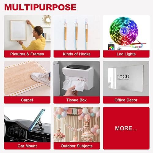 Sinfuo Double Sided Foam Tape Heavy Duty, Removable Damage Free Adhesive Tape, Residue Free Tape Picture Hanging Adhesive Strips Suitable for Indoor and Outdoor Installation Home Office(1.57" x 22Ft) - 1.57in x 22ft thumbnail 5