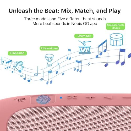 NOBIS Clip N1 Portable Bluetooth Speaker with App, Beat Mode, Up to 24H Playtime, IP68 Waterproof, BT 5.3, HD Sound, Stereo Pairing, Custom EQ, Perfect for Outdoor, Home and Adventure (Pink) - Pink thumbnail 5