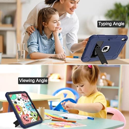 BMOUO for iPad A16 11th/10th Generation Case(11"/10.9" 2025/2022),Navy Blue | iPad 11th 10th Gen Case with Kickstand & Pencil Holder, Heavy Duty Shockproof Protective iPad A16 Case thumbnail 7